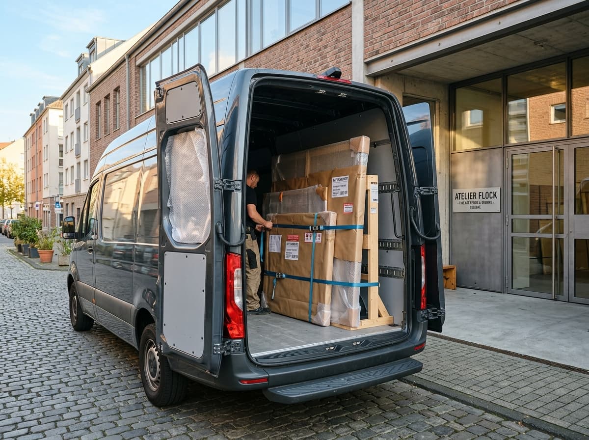 PUEDES ART Atelier-Lieferfahrzeug Köln