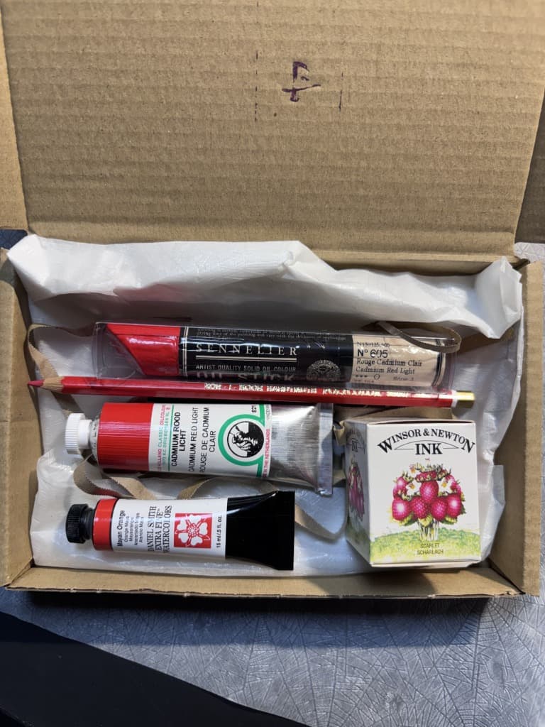 Studio Lot: Sennelier Oil Stick, Old Holland Öl & W&N Tusche
