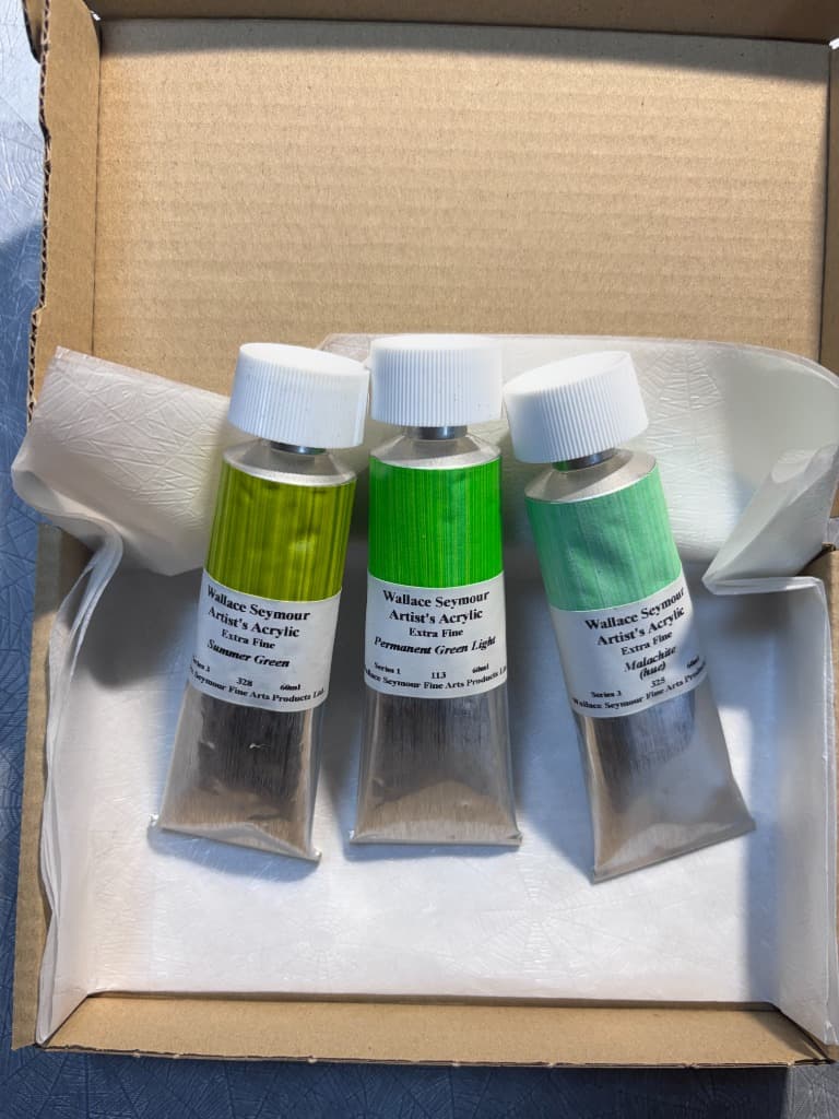 Wallace Seymour Extra Fine Acryl Trio: Summer Green, Permanent & Malachite (3x 60ml)